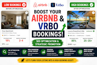 optimize and promote your airbnb  listing and vrbo listing for more booking