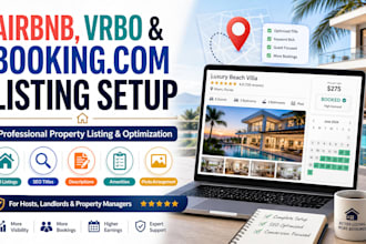 create and optimize airbnb, vrbo and booking com listings