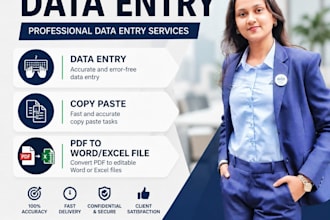 do fast and accurate data entry copy paste typing work