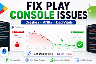 fix android app crashes, anr, bugs and play console issues