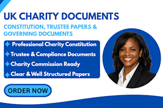 write UK charity constitution governing document and trustee papers