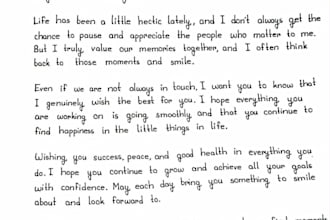 write neat handwritten notes, letters or documents