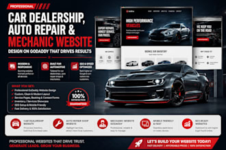 car dealership website godaddy, auto repair shop website, mechanic website