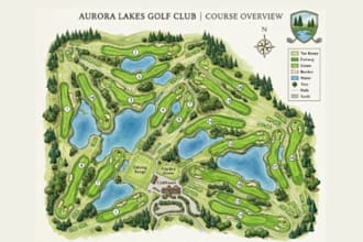 create custom golf course illustrations from aerial maps in multiple styles