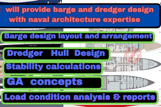 provide barge and dredger design with naval architect expertise