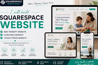 build squarespace aba therapy website coaching website yoga fitness website