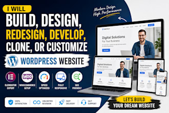 build  desig  redesign  clone or customize your wordpress website