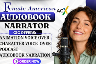 narrate audiobook, duet character voiceover, acx audible audiobook narration