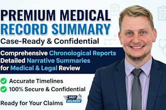organize and create a professional medical record summary report
