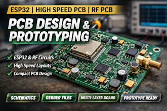 esp32 high speed pcb rf pcb design dip trace pcb prototying compact pcb layout