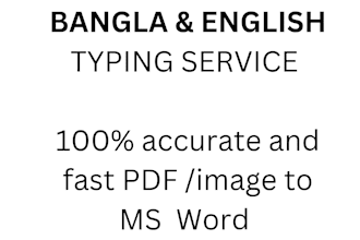 do fast and accurate bangla and english typing from pdf image or audio