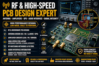 design rf microwave high speed pcb with antenna amplifer gps and audio interface