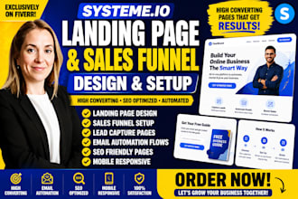 setup systeme io landing page lead capture page sales funnel systeme io website