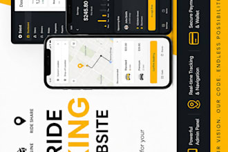 develop taxi booking app, chauffeur limousine app, ride sharing system