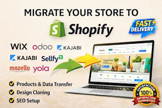 migrate clone mozello odoo yola sellfy kajabi wix zyro store to shopify website