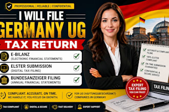 file germany ug tax return, ebilanz, elster submission and bundesanzeiger filing
