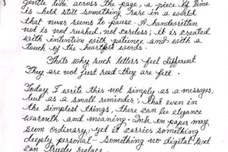 write anything with asthetic cursive or  modest print letter