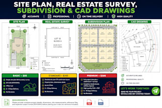 draw site plans, real estate surveys, subdivision plans, and cad drawings