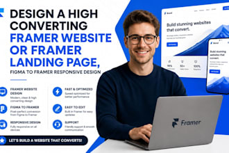 build framer website or framer landing page, figma to framer responsive design