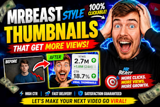 design professional and clickable youtube thumbnails