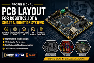 build professional pcb layouts for robotics, iot, and smart automation system