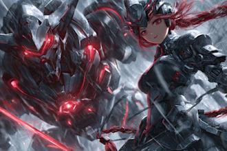 do anime style mecha robot illustrations