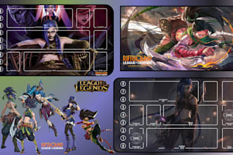 design custom trading game playmat, comic mousepad, yugioh duelmat riftbound mat