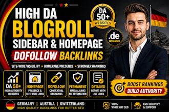 build high da dofollow blogroll, sidebar, and homepage permanent backlinks