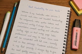 provide neat handwritten notes, assignment writing and handwriting services