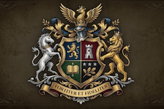 design a custom emblem, family crest logo