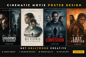 design movie poster, film poster, poster design cinematic poster, custom poster