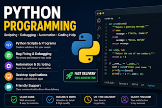 do python programming, debugging, and coding tasks