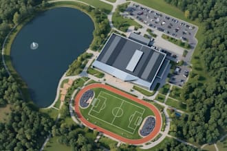 develop community sport complex, masterplan gaming arena, facility visualization
