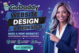 design professional godaddy website ecommerce store SEO with godaddy airo
