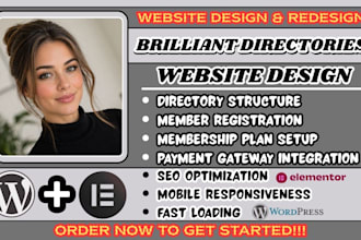 brilliant directories website, directory website design, membership website