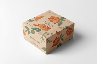 design product packaging box pouch label with mockup