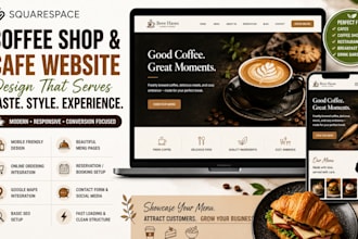 design coffee cafe drink bar site restaurant menu breakfast squarespace website