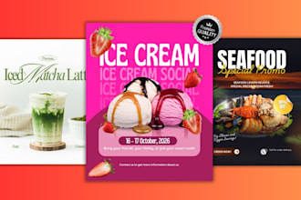 design fast food restaurant,  facebook ads or instagram post