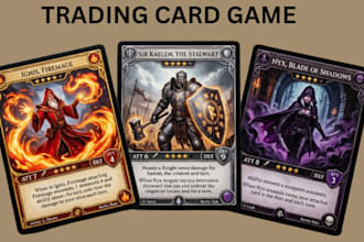 design custom trading card game, collectible card game tcg tabletop dnd tarot