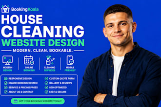 build house cleaning service website design booking koala house cleaning website