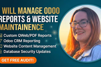 do management odoo erp CRM reports and website maintenance