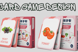 design card game educational digital illustration memory card kids card game art