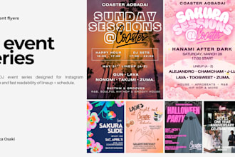 design event flyers for djs, clubs, and music events