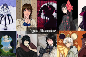 draw a custom anime character in a painterly indie style