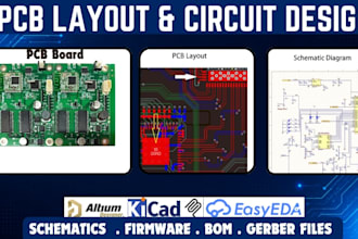 design custom pcb circuit design pcb layout schematics on altium kicad easyeda