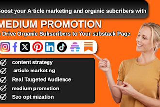 promote your medium articles or email marketing with targeted audience and SEO