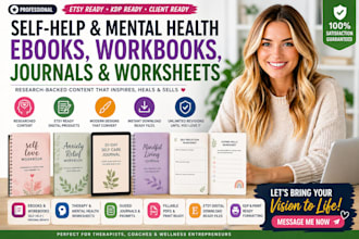 create self help ebooks canva digital products mental health workbook design