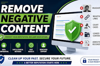 delete negative links remove mugshots court cases fake bad news on deindex links