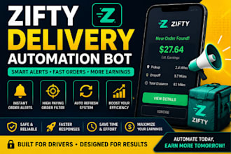 develop zifty delivery automation bot for order alerts and workflow