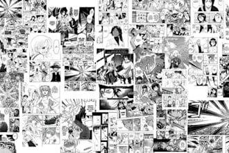 draw custom anime light novel manga comic strip and shonen manga illustration